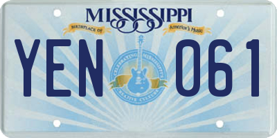 MS license plate YEN061