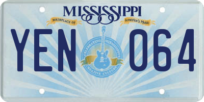 MS license plate YEN064