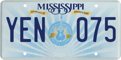 MS license plate YEN075
