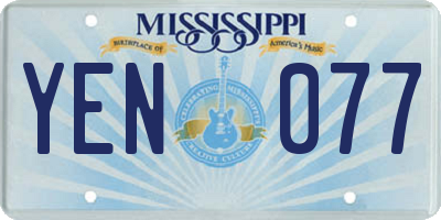 MS license plate YEN077