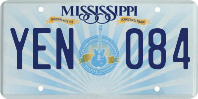MS license plate YEN084