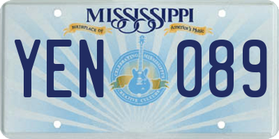 MS license plate YEN089