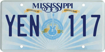 MS license plate YEN117