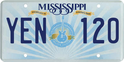 MS license plate YEN120