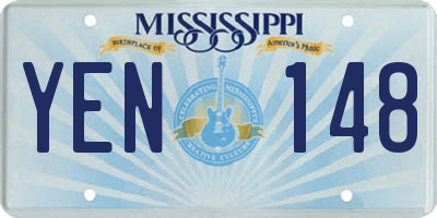MS license plate YEN148