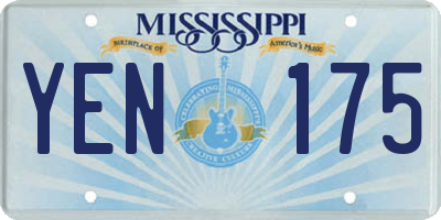 MS license plate YEN175
