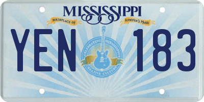 MS license plate YEN183