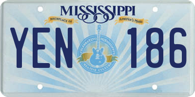 MS license plate YEN186