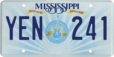 MS license plate YEN241
