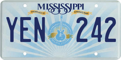 MS license plate YEN242