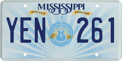 MS license plate YEN261