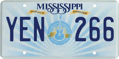 MS license plate YEN266