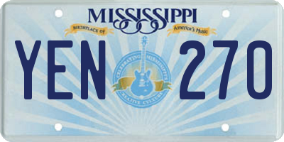 MS license plate YEN270