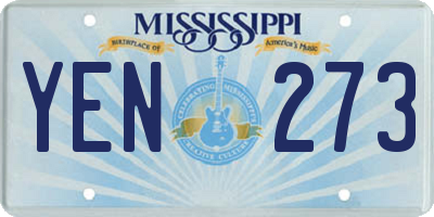 MS license plate YEN273
