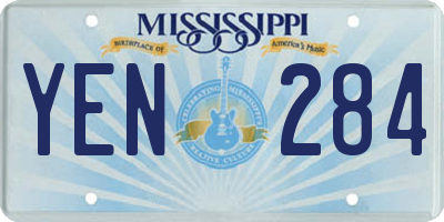 MS license plate YEN284