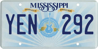 MS license plate YEN292