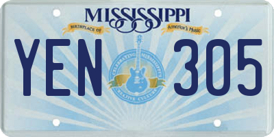 MS license plate YEN305
