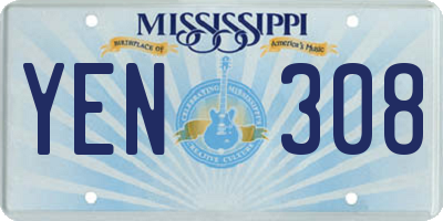 MS license plate YEN308