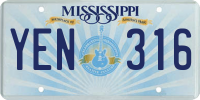 MS license plate YEN316