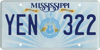 MS license plate YEN322