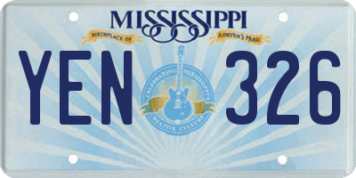 MS license plate YEN326