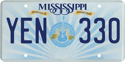 MS license plate YEN330