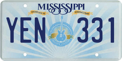 MS license plate YEN331