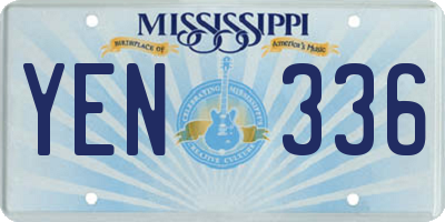 MS license plate YEN336
