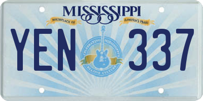 MS license plate YEN337