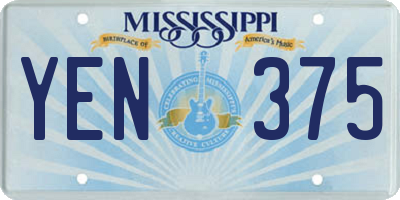 MS license plate YEN375