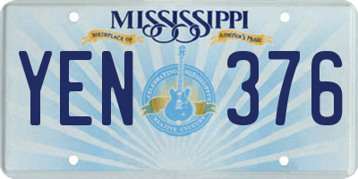 MS license plate YEN376