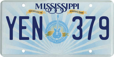 MS license plate YEN379