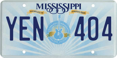 MS license plate YEN404