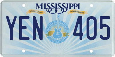 MS license plate YEN405