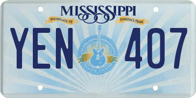 MS license plate YEN407