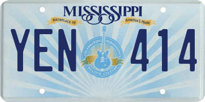 MS license plate YEN414