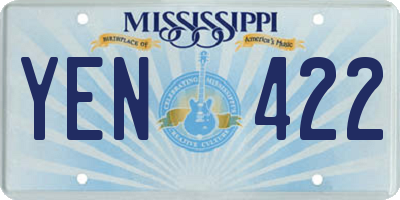 MS license plate YEN422
