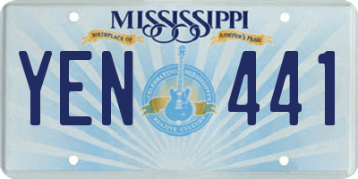 MS license plate YEN441