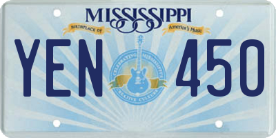 MS license plate YEN450