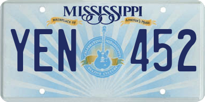 MS license plate YEN452