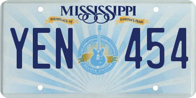 MS license plate YEN454