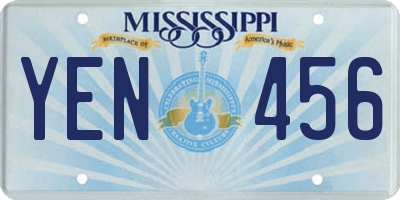 MS license plate YEN456