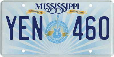 MS license plate YEN460