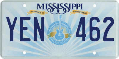MS license plate YEN462