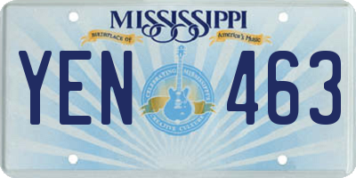 MS license plate YEN463