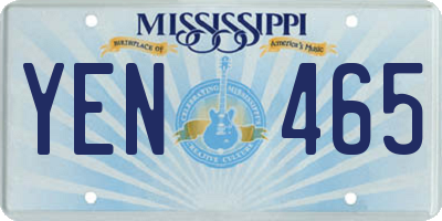 MS license plate YEN465