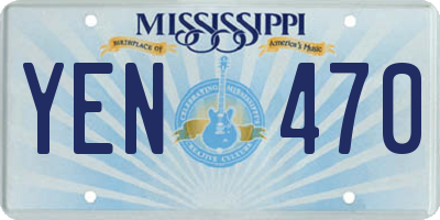 MS license plate YEN470