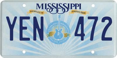 MS license plate YEN472