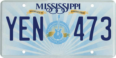 MS license plate YEN473