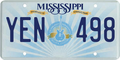 MS license plate YEN498